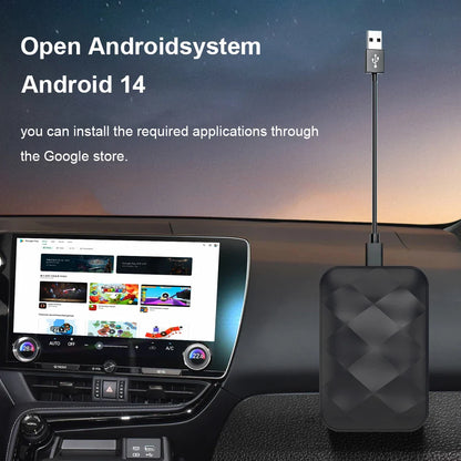 Acodo 2025 3-in-1 CarPlay AI Box — Wireless Android Auto & USB Adapter for YouTube, Netflix, Universal TV, Plug & Play