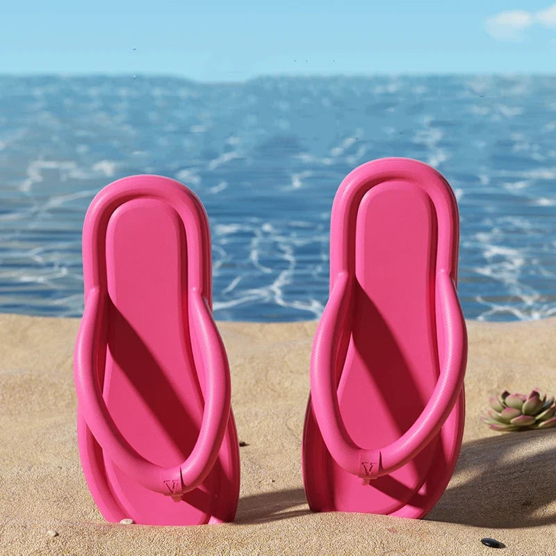 Unisex Summer Candy Color Flip Flops - Lightweight Soft Sole Non-Slip Beach Slides