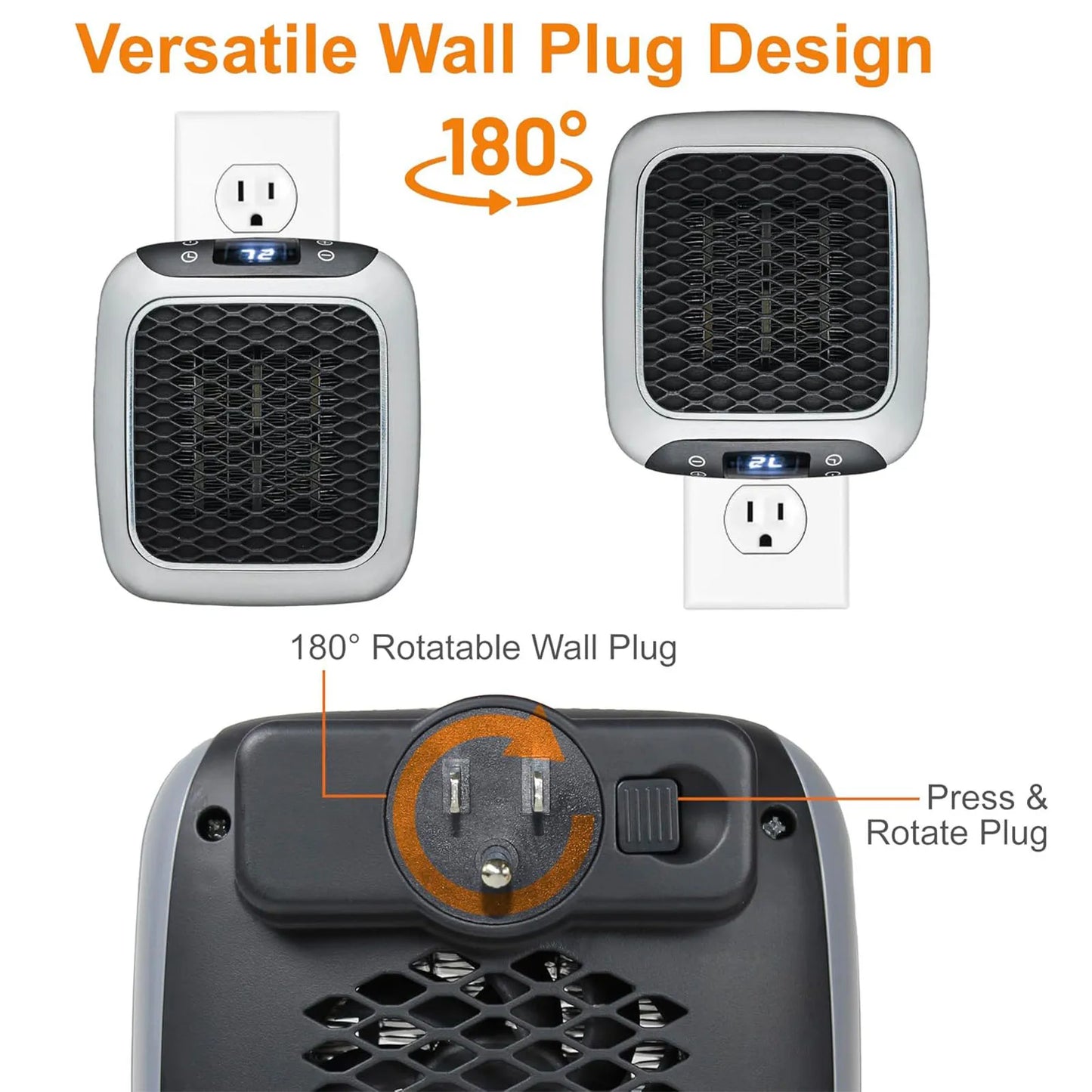 2025 Mini Space Heater – 800W Energy-Saving, Fast 3s Heating, Quiet Home & Office Hot Air Blower