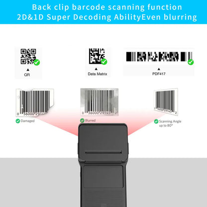 58mm Thermal Printer & 2D Bluetooth Scanner - 2-in-1 Mobile Back Clip with 7.4V 3000mAh Battery