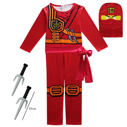Kids Ninja Cosplay Costume Jumpsuit Set – Halloween & Christmas Party Outfit, Street Ninja Anime Samurai Suit