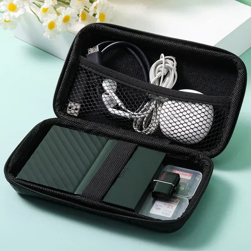 U Disk Data Cable Zipper Bag: Mobile Charger Protection for Phone & Hard Disk - Storage Pouch with Folding Design for Compact Organization