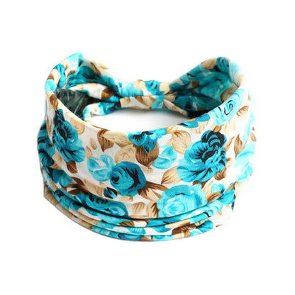 Bohemian Wide Cotton Stretch Headband for Women – Turban Headwrap, Bandage Hairband, Bandana Hair Accessories