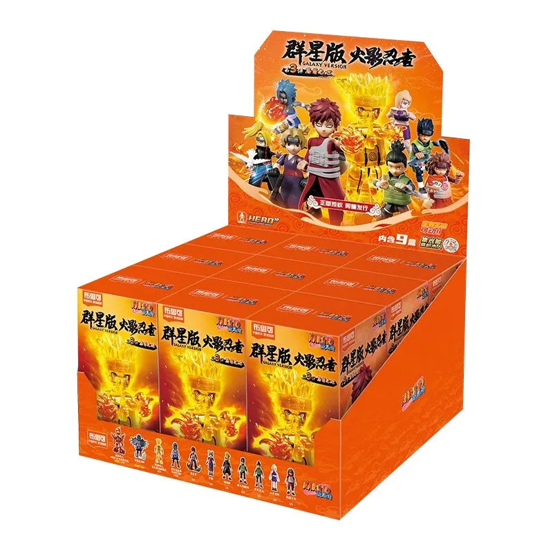BLOKEES Original Naruto Blind Box – Nine-Tails Chakra Mode Sasuke, Gaara, Kurama, Shikamaru Assembled Action Figure Toy Gift