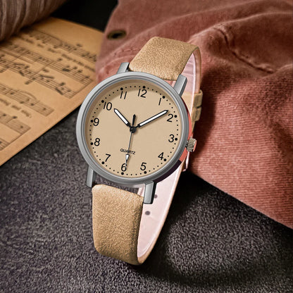 Vintage Women’s Quartz Watch – Leather Strap Wristwatch, Elegant Ladies Watch Gift