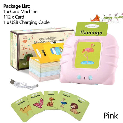 Early Education Flashcards – Talking English Learning Toys for Kids, Preschool Electronic Audio Book Machine Gift