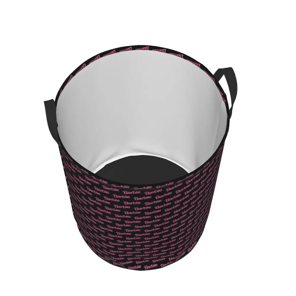 Custom Barbie Logo Laundry Basket – Collapsible Large Capacity Clothes Storage Bin, Disney Baby Hamper