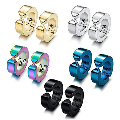 Personalized Punk Stainless Steel Ear Clips for Men – Stylish Non-Piercing Earrings