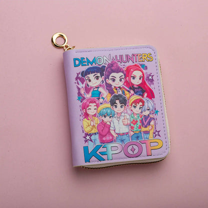 KPop Demon Hunters PU Women’s Wallet — Cartoon Coin & Card Holder, Portable Cute Rumi, Mira, Zoey Fan Gift Toy for Christmas