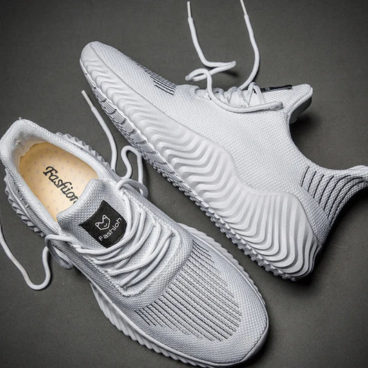 Men's White Sneakers – Casual Walking & Running Shoes, Plus Size 49, Tennis Masculino