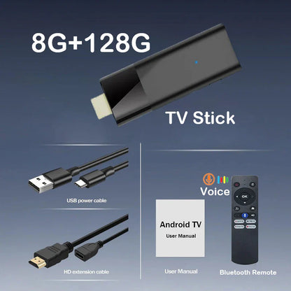 Q12 Mini TV Stick Android 14 – Quad-Core ATV Smart TV Box 4GB RAM 64GB/128GB ROM WiFi 2.4G & 5G Global Streaming