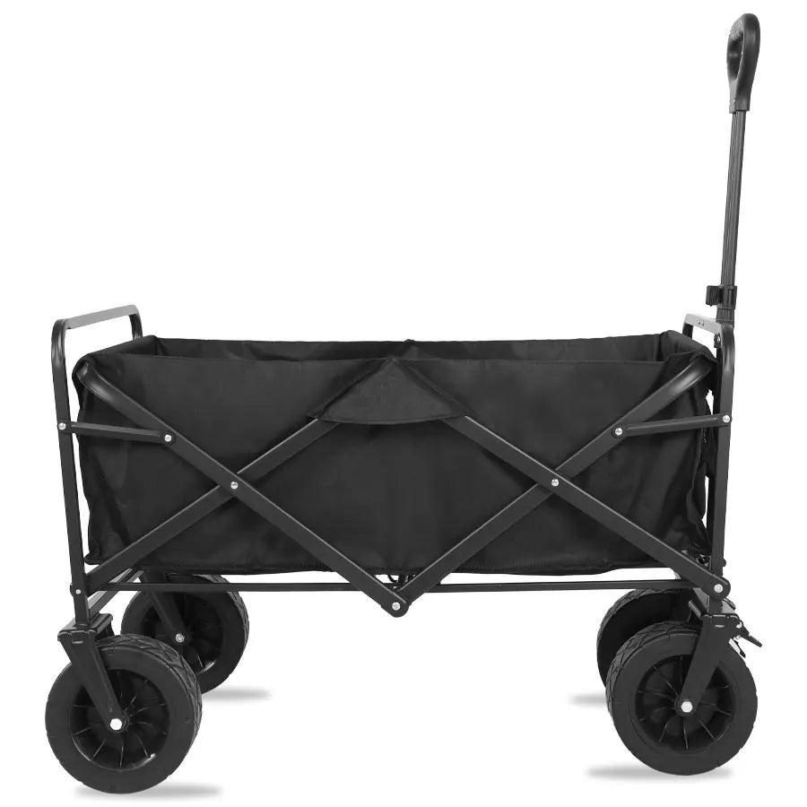 500lbs Heavy Duty Foldable Wagon — Portable Outdoor Utility Cart, Collapsible Shopping, Beach & Garden Pull Trolley
