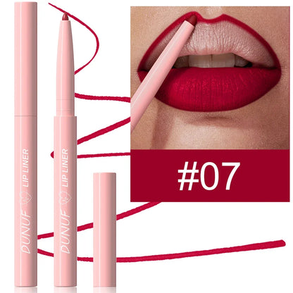 Matte Red Brown Lip Liner Pencil – Waterproof Slim Lip Contour Pen with Tapered Nib Long-Lasting Lip Stain