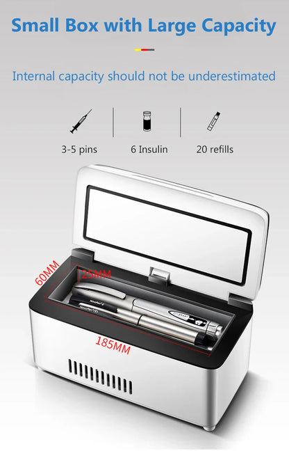 13600mAh Mini USB Refrigerator – High-Power Insulin & Pill Box Cooler, 0-18°C Refrigerated Incubator
