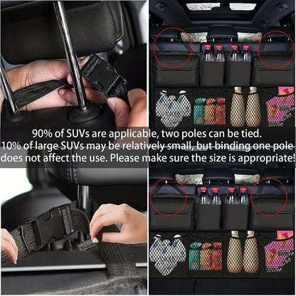 Waterproof Car Seat Back Storage Hanging Bag - SUV Mesh Pocket Organizer for Car Interior