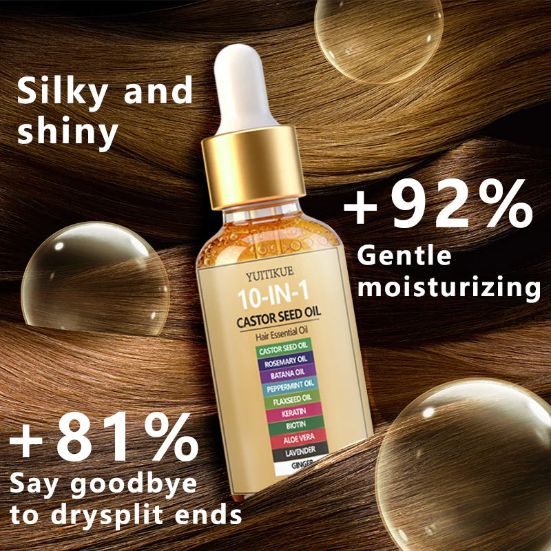 Castor Seed Hair Oil - 10-in-1 Batana, Rosemary & Biotin Nourishing Hair & Scalp Treatment