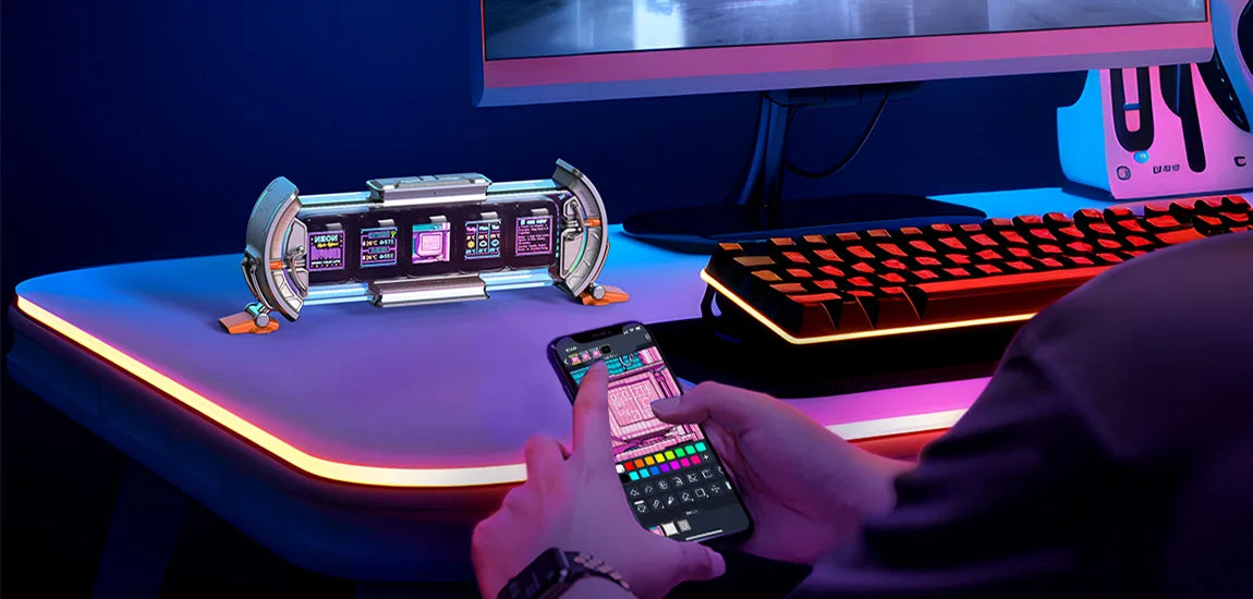 Divoom Times Gate RGB Digital Clock – Smart APP Control, WiFi, Gaming Room & Cyberpunk Office Decor