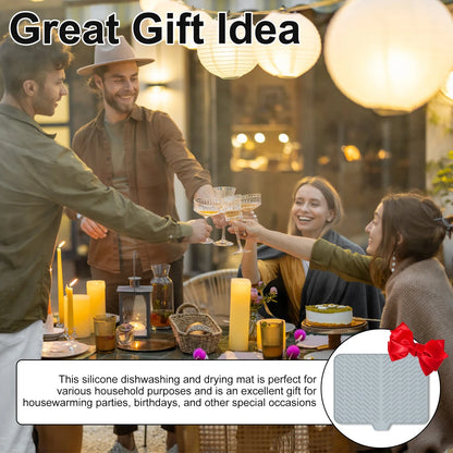 Ultra Absorbent Silicone Dish Drying Mat | Non-Slip, Fast Drying, Heat Resistant & Foldable Pad