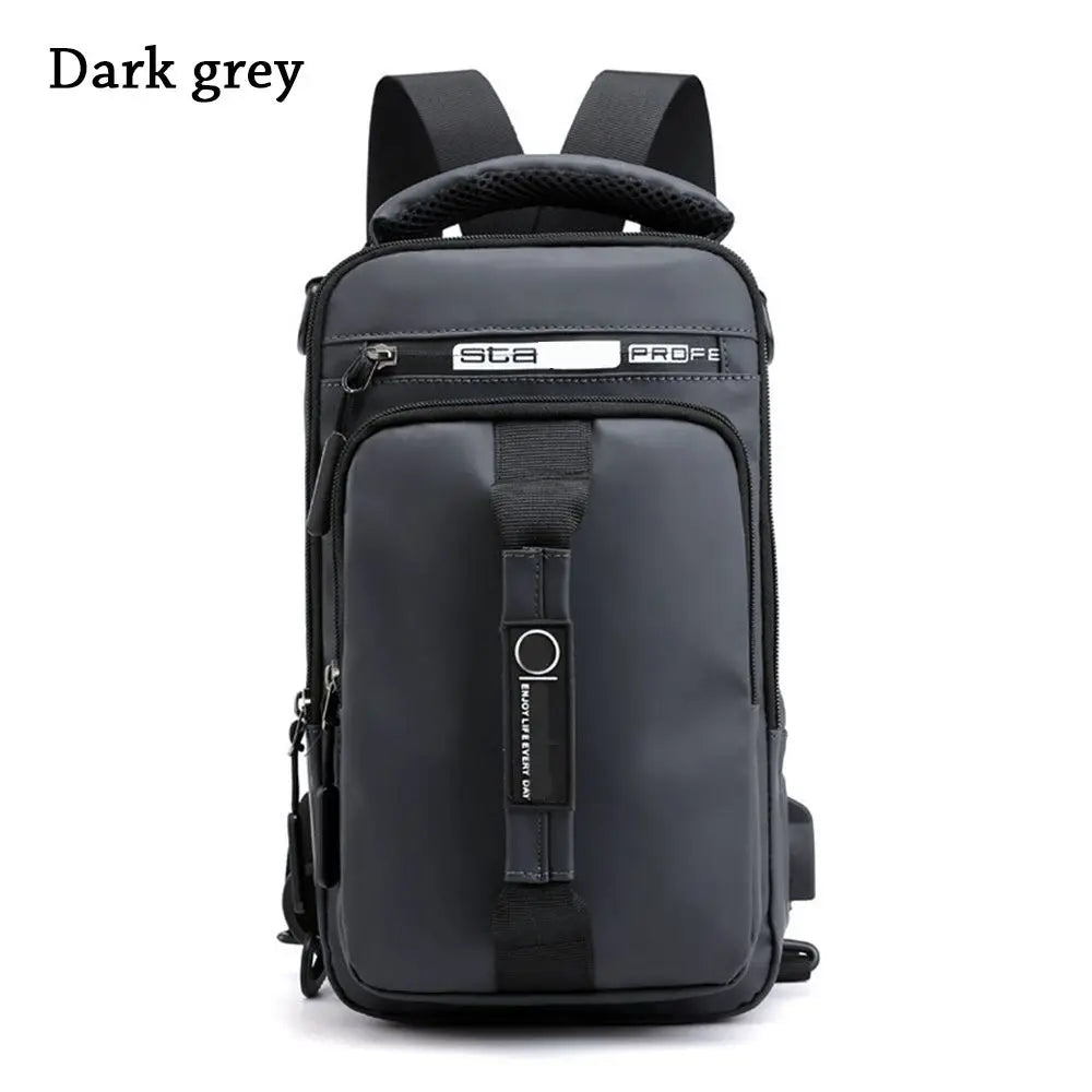 Men's Anti-Theft Sling Chest Bag – Crossbody Messenger Backpack with USB Charging Port