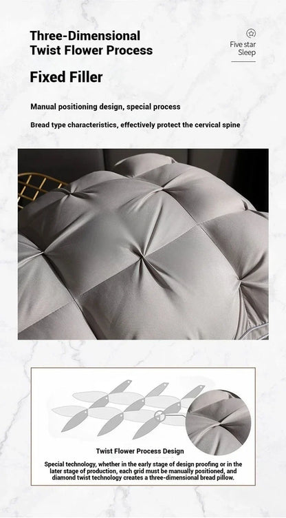 Comfortable Sleeping Pillow – 5-Star Hotel Quality, Soft Three-Dimensional Bilateral Washed Solid Color Pillow