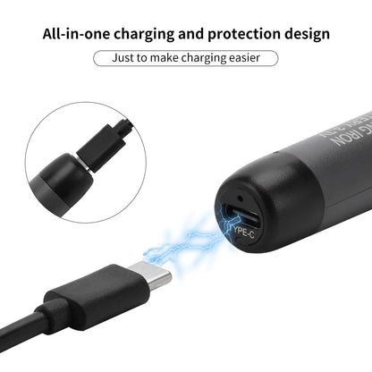 USB Type-C Mini Soldering Iron Kit – Portable Adjustable Temperature Electric Soldering Tool with 600mAh Battery for Home & DIY Repair