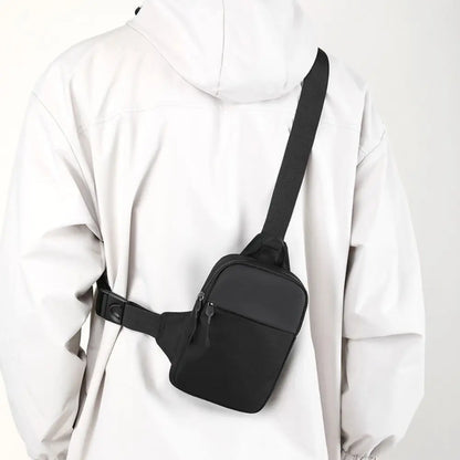 Men’s Small Canvas Chest Bag – Fashion Mini Crossbody Shoulder Sling Bag for Sport & Phone