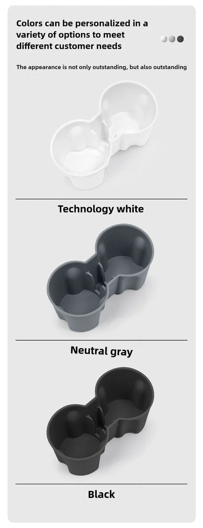 Tesla Model Y Juniper 2025 Silicone Cup Holder – Center Console Drink Bottle Rack for Front & Rear Seats Interior Accessory