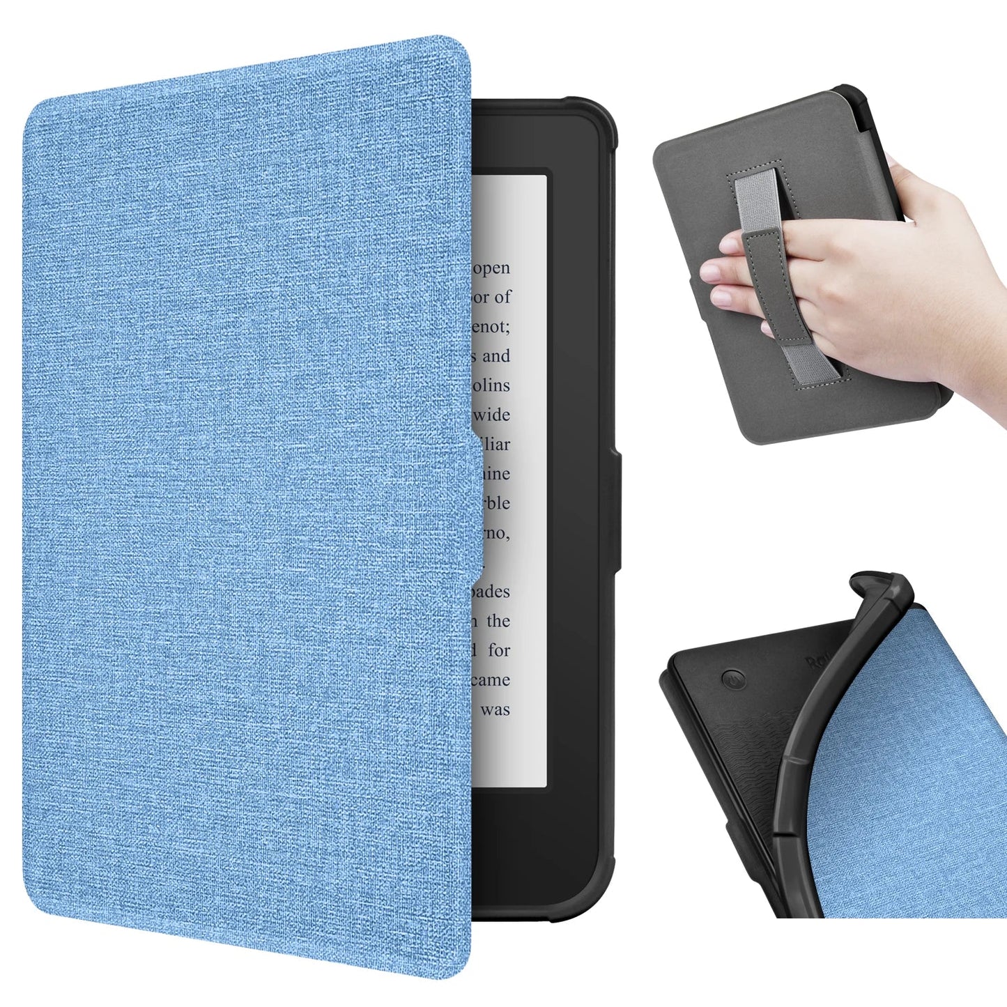 Case for Kobo Clara Colour BW 2024 & 2E – 6" Sleep/Wake Ebook Cover with Hand Strap Holder (N367/N365/N506)