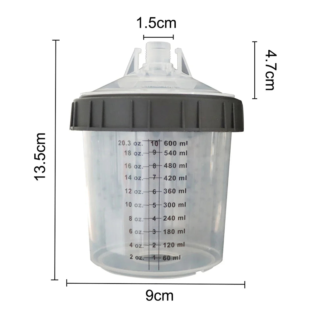 10-Pack Disposable Paint Cups - Spray Gun Paint Mixing Cups for Quick Airbrushing - Available in Various Sizes: 160ML, 350ML, 600ML, 810ML