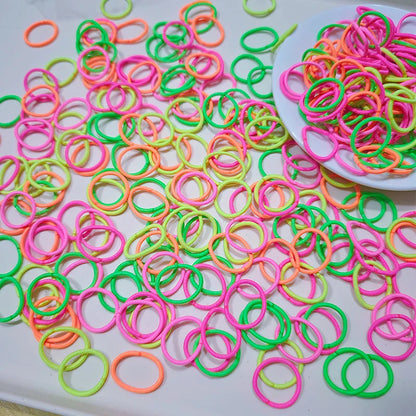 [100 Pack] Baby Rubber Bands - High Elastic, Seamless Thumb Rings for Toddlers, Gentle on Hair Scrunchies Set