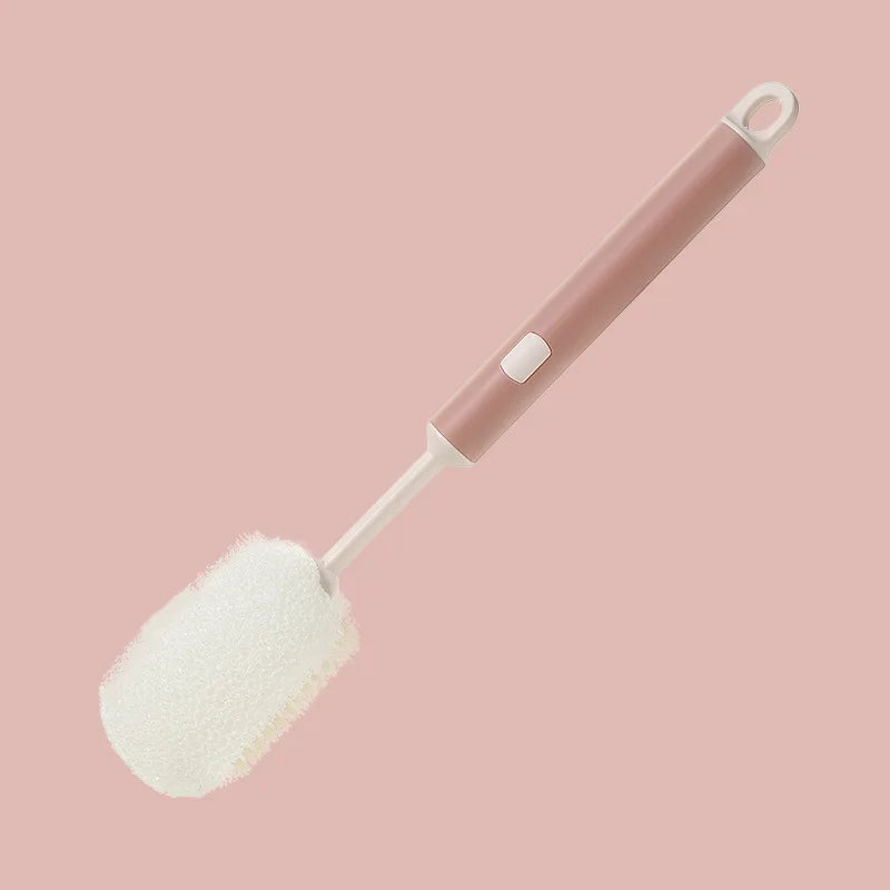Removable Long Handle Soft Sponge Brush – Kitchen Cleaning Tool for Coffee, Wineglass & Bottle Cups
