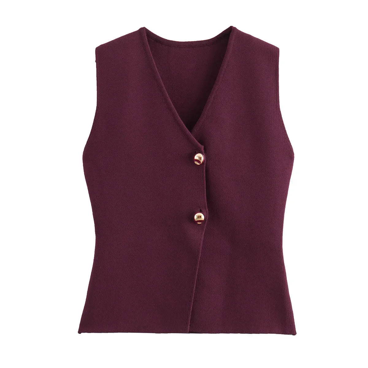 TRAF 2024 Women's Knit Vest Top – Cropped Sleeveless, Button Front, Summer Knitted Holiday Short Tops