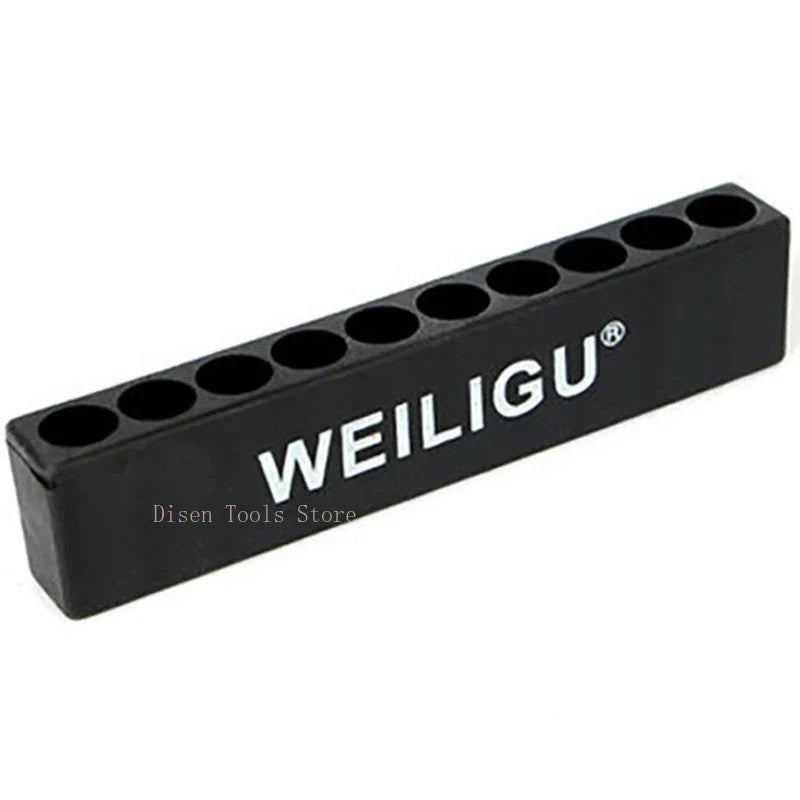 6.35mm Hex Screwdriver Bit Holder - Soft Rubber Organizer with 10/12 Hole Plastic Storage Box