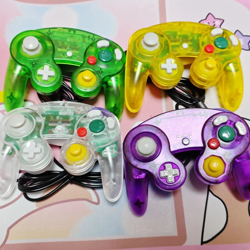 Transparent Wired GameCube Controller – Joystick for NGC & Wii Console Compatibility