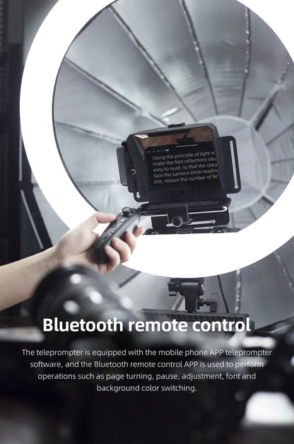 Ambitful Mini Teleprompter – Portable Phone & DSLR Recording Inscriber with Remote Control for Video