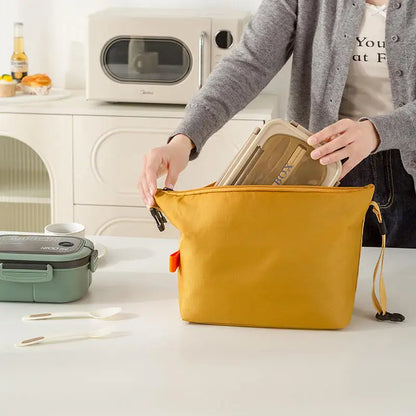 Insulated Lunch Pack Bento Bag — Aluminium Foil Portable Ice Bag for Picnic, Dinner & Food Storage Handbag