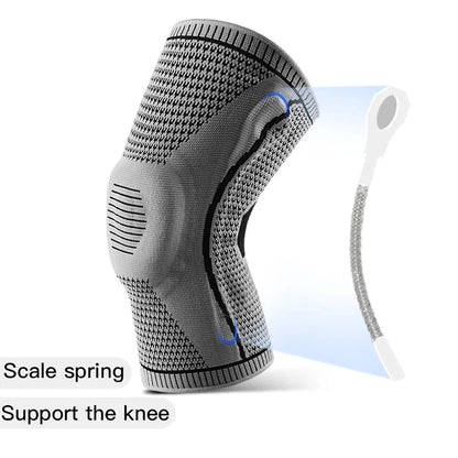 Silicone Knee Pads Strap – Patella & Meniscus Support Compression Brace for Running and Sports