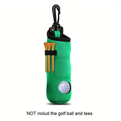 Golf Tee Holder & Ball Carry Bag Pouch – Keychain Belt Clip, Golf Accessories & Gifts