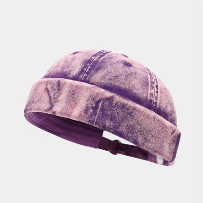 Cotton Print Docker Cap - Four Seasons Brimless Sailor Style Hat for Men & Women
