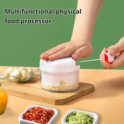 White Hand-Pulled Garlic Grinder - Multi-Functional Palm Kitchen Tool for Shredding Garlic - Convenient Garlic Puller & Shredding Machine