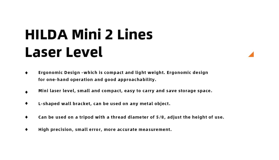 HILDA 2-Line Green Laser Level Meter | Self-Leveling Horizontal & Vertical Laser Tool