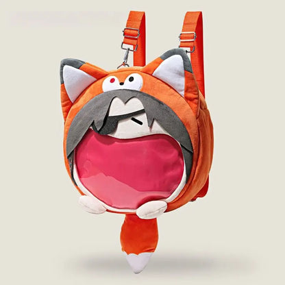 Heaven Official's Blessing Plush Flower Fox Backpack – PVC Doll Decoration, Itabag Anime Zipper Bag for Children Gift