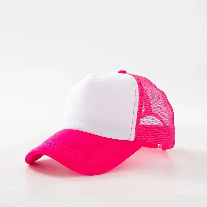 Custom Logo Trucker Hat - Adjustable Polyester Mesh Baseball Cap for Men & Women