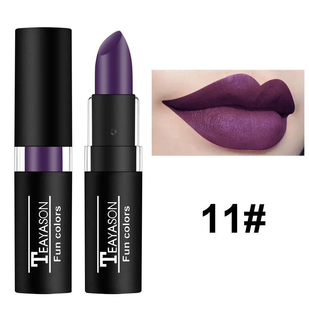 Punk Dark Wine Red Waterproof Lipstick – Easy Color Matte Red Lip Gloss for Facial & Body Painting