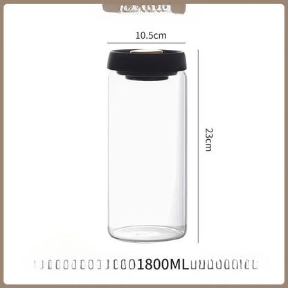 Coffee Bean Vacuum Sealed Glass Jar — Light-Proof, Airtight Container for Food, Grains, Candy & Moisture-Proof Storage
