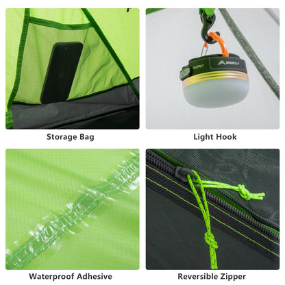 BISINNA 2-Person Ultralight Camping Tent – 20D 380T Nylon, Double Layer Waterproof Backpacking Tent for Hiking & Travel with Free Mat