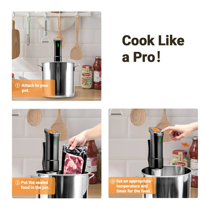 INKBIRD ISV-200W Wi-Fi Sous Vide Precision Cooker – Powerful Durable Stainless Steel Immersion Circulator