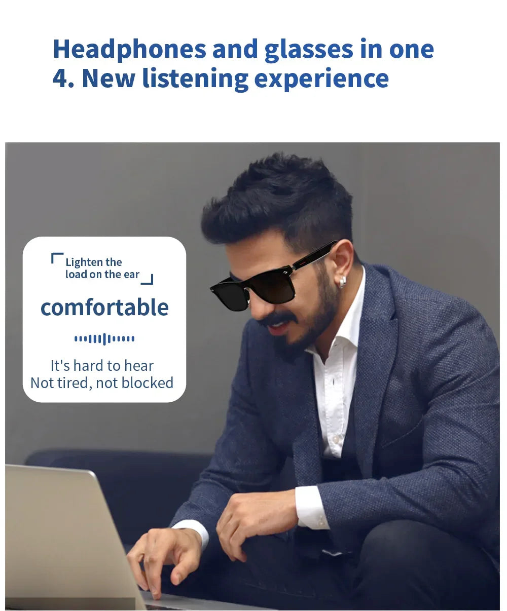 Hiwego Smart Music Sunglasses with Bluetooth Earphones – Wireless HIFI Headset for Driving & Hands-Free Calls