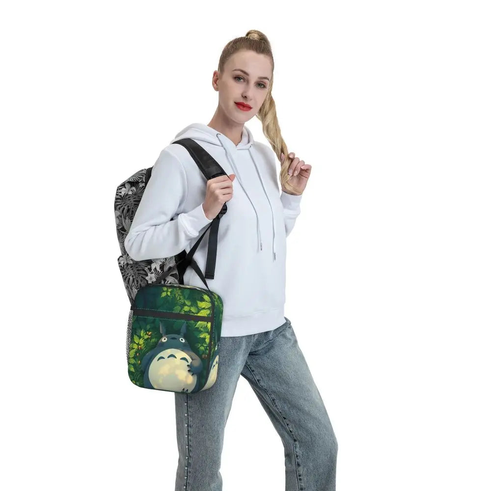 Totoro Miyazaki Anime Insulated Lunch Tote Bag – Portable Thermal Cooler for School & Office
