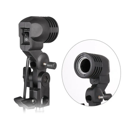 E27 Light Bulb Stand - 1.8m Cable Socket Holder with Umbrella Mount for Photography Lighting Setup